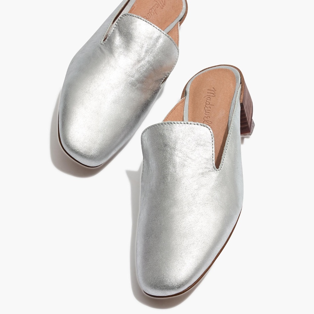 MADEWELL The Willa Loafer Mule in Metallic 9H NWOB